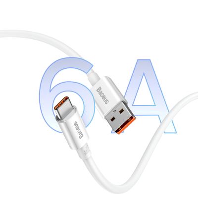 12. Kabel Baseus Superior Series 100W USB-A - USB-C 0,25m - biały