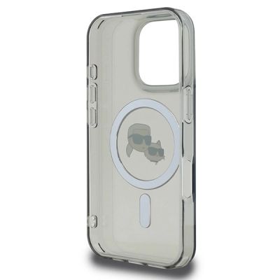 7. Etui Karl Lagerfeld IML Metal Karl&Choupette Head MagSafe na iPhone 16 Pro - czarne