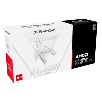 6. PowerColor Hellhound Radeon RX 9070 XT Spectral White AMD 16 GB GDDR6