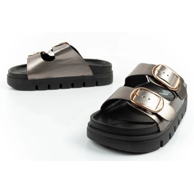 8. Lee Cooper buty laczki damskie klapki srebrne wygodne platforma modne