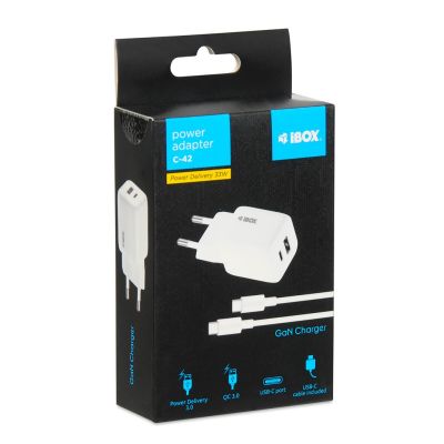 5. IBOX ŁADOWARKA UNIWERSALNA C-42 GAN PD33W USB A+C WHITE