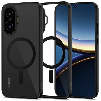 Etui Tech-Protect MagMat MagSafe na Xiaomi Poco F7 5G - czarno-przezroczyste