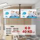 8. Uchwyt sufitowy dla dwóch TV Maclean, max. obciążenie 2x40kg, 34-60", max VESA 600x400, MC-111 B