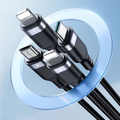 6. Kabel Joyroom Multi-Use Series S-A18 4w1 USB-A - USB-C / Lightning / Lightning / micro USB 1.2m - czarny