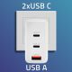 2. Qoltec Ładowarka sieciowa 100W GaN  | 5-20V | 1.5-5A | 2 x USB-C PD | 1 x USB QC 3.0 | Biała