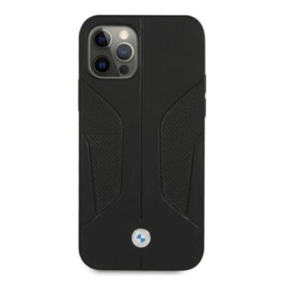 3. Etui BMW Leather Perforate Sides na iPhone 12 / iPhone 12 Pro - czarne