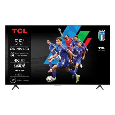 13. Telewizor TCL 55C6K QD-Mini LED 55" 4K Ultra HD Google TV Dolby Atmos DVB-T2 Metaliczny