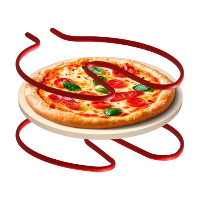 14. Piec do pizzy TEESA SUPREME, 1200W, 32cm, okienko, wyjmowany kamień