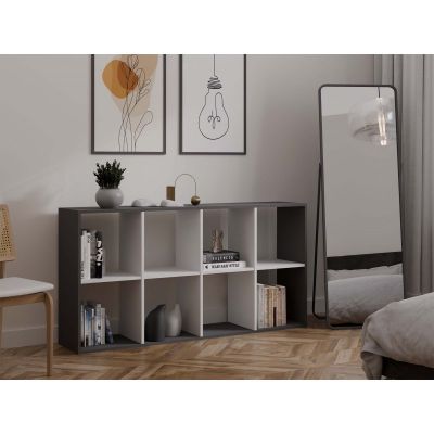 7. REGAŁ MALAX 2X4 ANTRACYT/BIEL