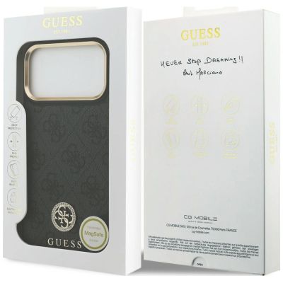 8. Etui Guess 4G Strass Logo MagSafe na iPhone 18 Pro Max / 17 Pro Max - czarne