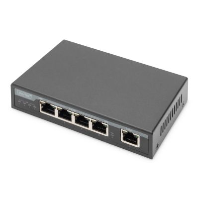 5. Digitus 4-portowy Gigabit 4PPoE Przedłużacz/Extender, 802.3at, 60 W