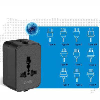 8. Adapter podróżny Tech-Protect TA300 Travel Adapter EU / UK / AU - czarna