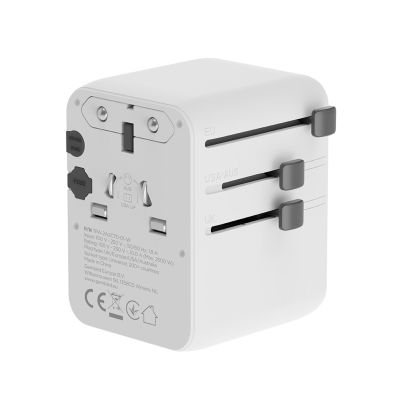 2. GEMBIRD UNIWERSALNY ADAPTER PODRÓŻNY 70 W, BIAŁY