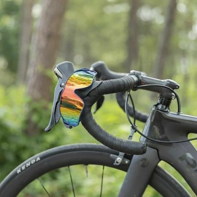 7. Okulary rowerowe Rockbros 10134PL polaryzujące - niebiesko-różowe
