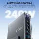 7. Stacja ładująca Tech-Protect DC240W-GaN 6 portów 4 x USB-C 2 x USB-A 240W QC3.0 - czarna