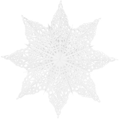 12. DEKORACJA PAPIEROWA PŁATEK ŚNIEGU ŚR. 64 CM BIAŁY DELUXE