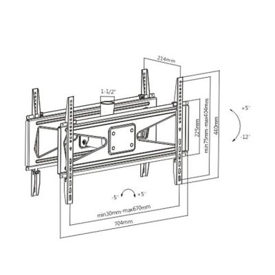 2. MACLEAN UCHWYT NA DWA TELEWIZORY PRZÓD/TYŁ 23-70"50KG UNIWERSALNY 600X400 MC-703 CZARNY
