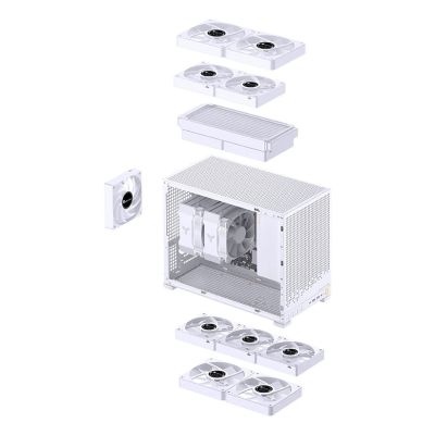 8. Jonsbo D32 PRO White PC-Gehäuse, Mini-Gehäuse, mATX, Tempered Glass - weiß