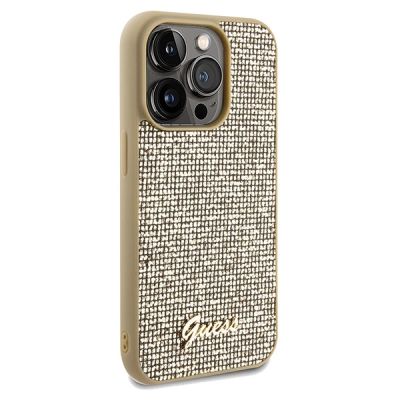 4. Etui Guess Disco Metal Script na iPhone 14 Pro Max - złote