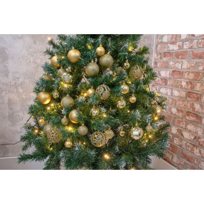 8. BOMBKA DEKORACYJNA PLASTIKOWA 6CM SET 35 SZT ZŁOTA