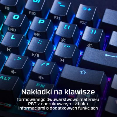 15. HyperX Alloy Origins 65 czarny / Klawiatura gamingowa / mechaniczna / HyperX czerwony / US / RGB / USB-C