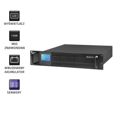 3. Qoltec Zasilacz awaryjny UPS RACK | 1kVA | 800W | LCD