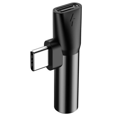 4. Baseus Audio Converter L41 adapter przejściówka ze złącza USB-C na port USB-C + gniazdo słuchawkowe 3,5 mm czarny (CATL41-01)