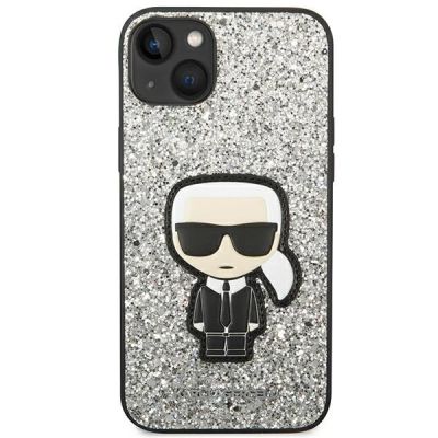 3. Etui Karl Lagerfeld Glitter Flakes Ikonik na iPhone 14 Plus - srebrne