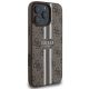 4. Etui Guess 4G Printed Stripes MagSafe na iPhone 16 Pro Max - brązowe