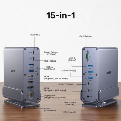 23. Unitek Uniwersalna stacja dokująca DisplayLink 4K x3