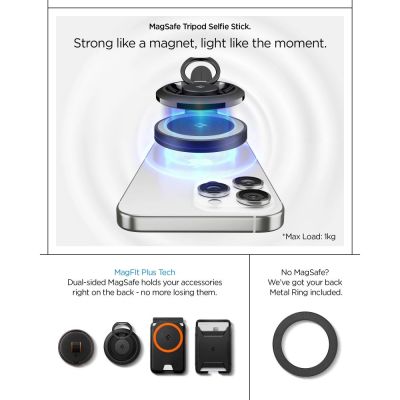 12. Selfie stick i statyw Spigen S581W MagSafe Bluetooth - czarny