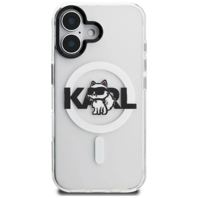 3. Etui Karl Lagerfeld IML Choupette Sketch Logo MagSafe na iPhone 17 - przezroczyste