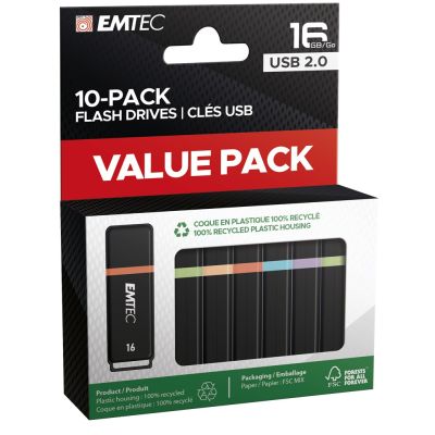 2. Emtec K100 pamięć USB 16 GB USB Typu-A 2.0 Czarny, Wielobarwny