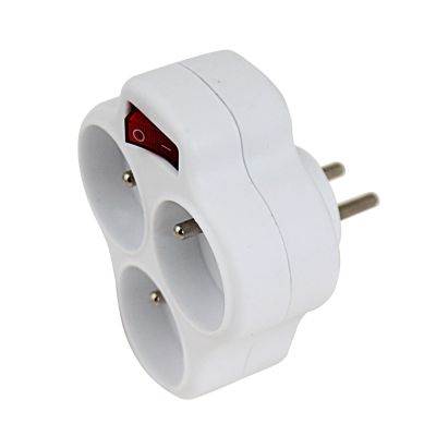 3. ESPERANZA ROZGAŁĘŹNIK ELEKTRYCZNY 3 GNIAZDA Z WYŁĄCZNIKIEM BIAŁY ELK304W