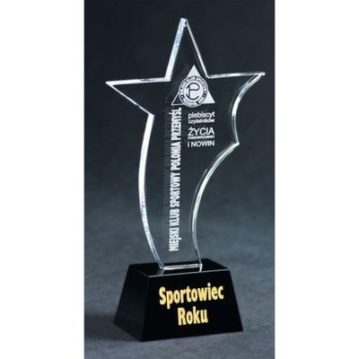 5. Trofeum szklane grawerowane + wypełnienie farbą