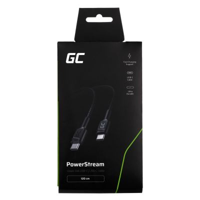 3. GREEN CELL KABEL KABGC30 GC POWERSTREAM USB-C - USB-C 120CM, POWER DELIVERY 60W, ULTRA CHARGE, QC 3.0