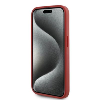 5. Etui Karl Lagerfeld Diagonal Quilted Script na iPhone 15 Pro - czerwone