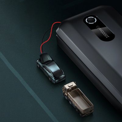 14. Baseus powerbank Power Starter Jump Starter urządzenie rozruchowe booster 10000mAh 12V (1000A / 500A) + kable krokodylki czarny (CGNL020101)