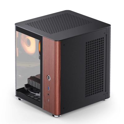 9. Obudowa PC Jonsbo TK-0, Mini-Tower, Mini-ITX, Tempered Glass, Holz - schwarz
