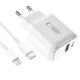3. Ładowarka sieciowa Tech-Protect NCA30 PD 30W QC3.0 USB-A / USB-C + Kabel USB-C / Lightning 100cm - biała