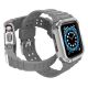 3. Pasek z etui ochronnym Protect Strap Band do Apple Watch 38 / 40 / 41 mm opaska obudowa pancerna - szary, srebrny