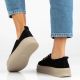 7. Skórzane półbuty sneakersy na platformie czarne Filippo DP6122