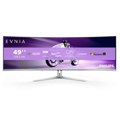 19. Philips Evnia 8000 49M2C8900/00 monitor komputerowy 124,2 cm (48.9") 5120 x 1440 px Dual QHD QDOLED Biały