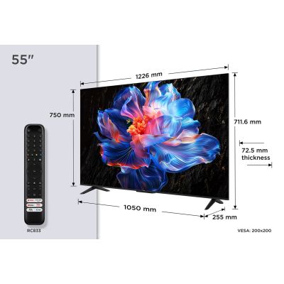 33. Telewizor TCL 55V6C DLED 55'' 4K Ultra HD Google TV Dolby Atmos DVB-T2 Metaliczny