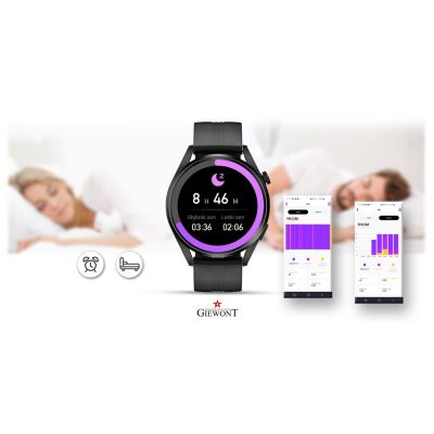 9. Smartwatch GIEWONT Vertex SmartCall GW450-1 Carbon/Carbon Silikon