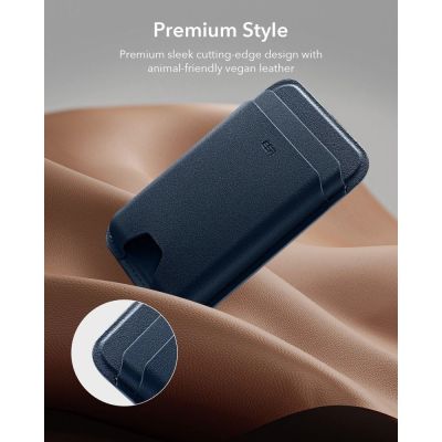 8. Portfel magnetyczny ESR Classic RFID Magnetic Wallet MagSafe na telefon - granatowy