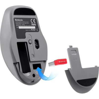 4. DEFENDER MYSZ BEZPRZEWODOWA FEAM MM-296 RF SILENT CLICK MIETOWA 52294