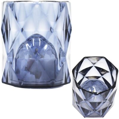 5. MINI LAMPA DEKORACYJNA 6 CM SZARA CIEPŁY BIAŁY 1 LED