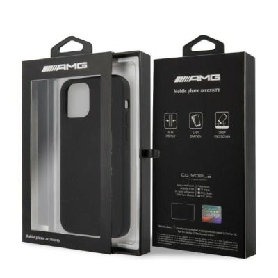 8. Etui AMG Silicone Big Logo na iPhone 12 Pro Max - czarne