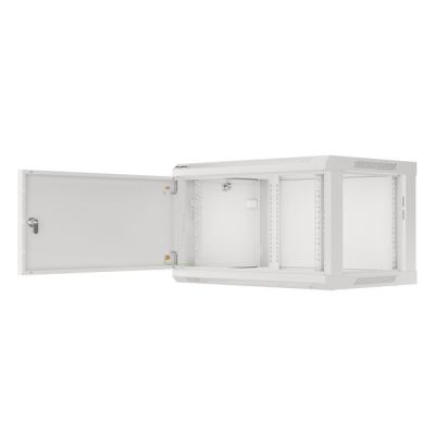 2. LANBERG SZAFA WISZĄCA RACK 19" 6U 600X450 DRZWI METALOWE SZARA (FLAT PACK) WF01-6406-00S